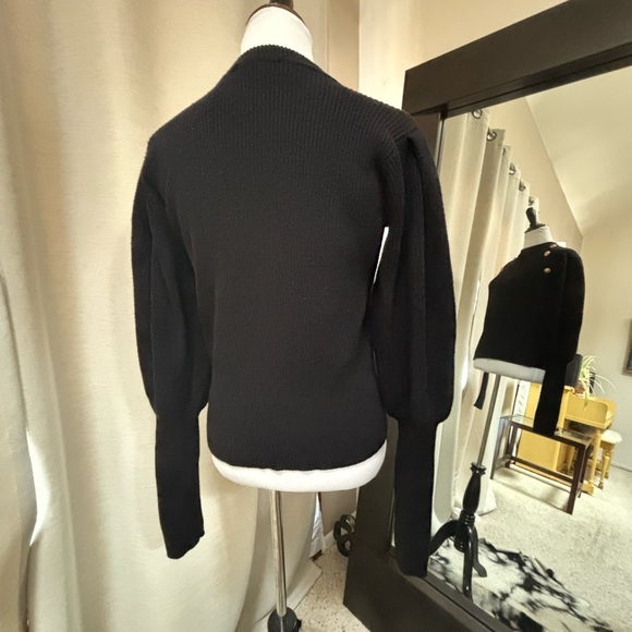 Black Sweater with Gold Button Accents - Picture 5 of 5